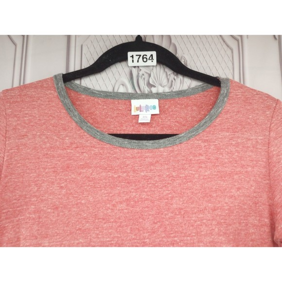 NWT LuLaRoe Dress Women's SZ XS Casual Stretch Sheath Julia Style Pink Gray Trim - Picture 3 of 16